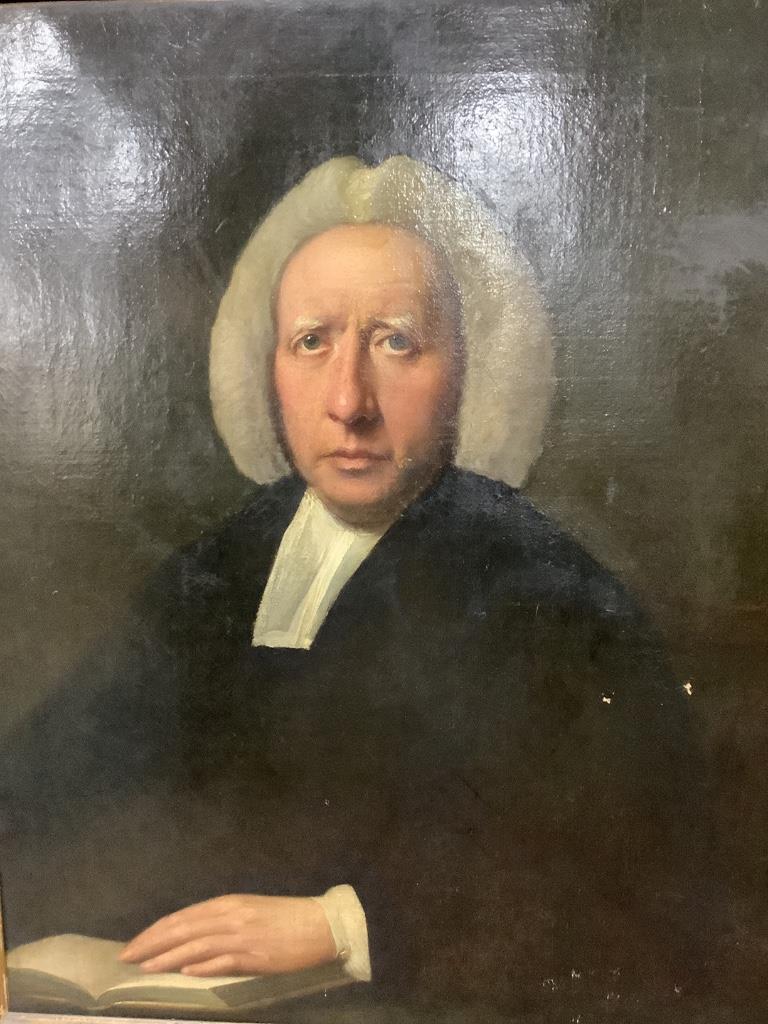 Early 19th century English School, oil on canvas, Portrait of a clergyman, 75 x 62cm